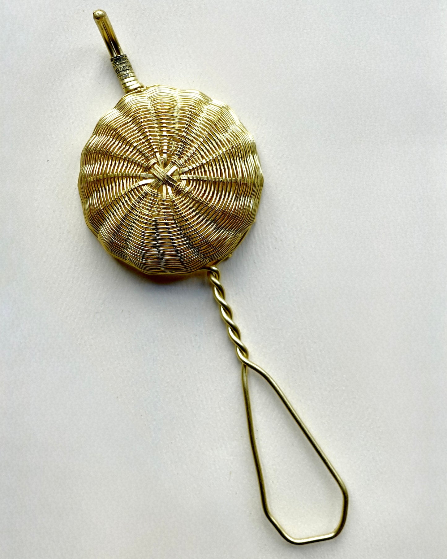 Hand-Woven Brass Strainer