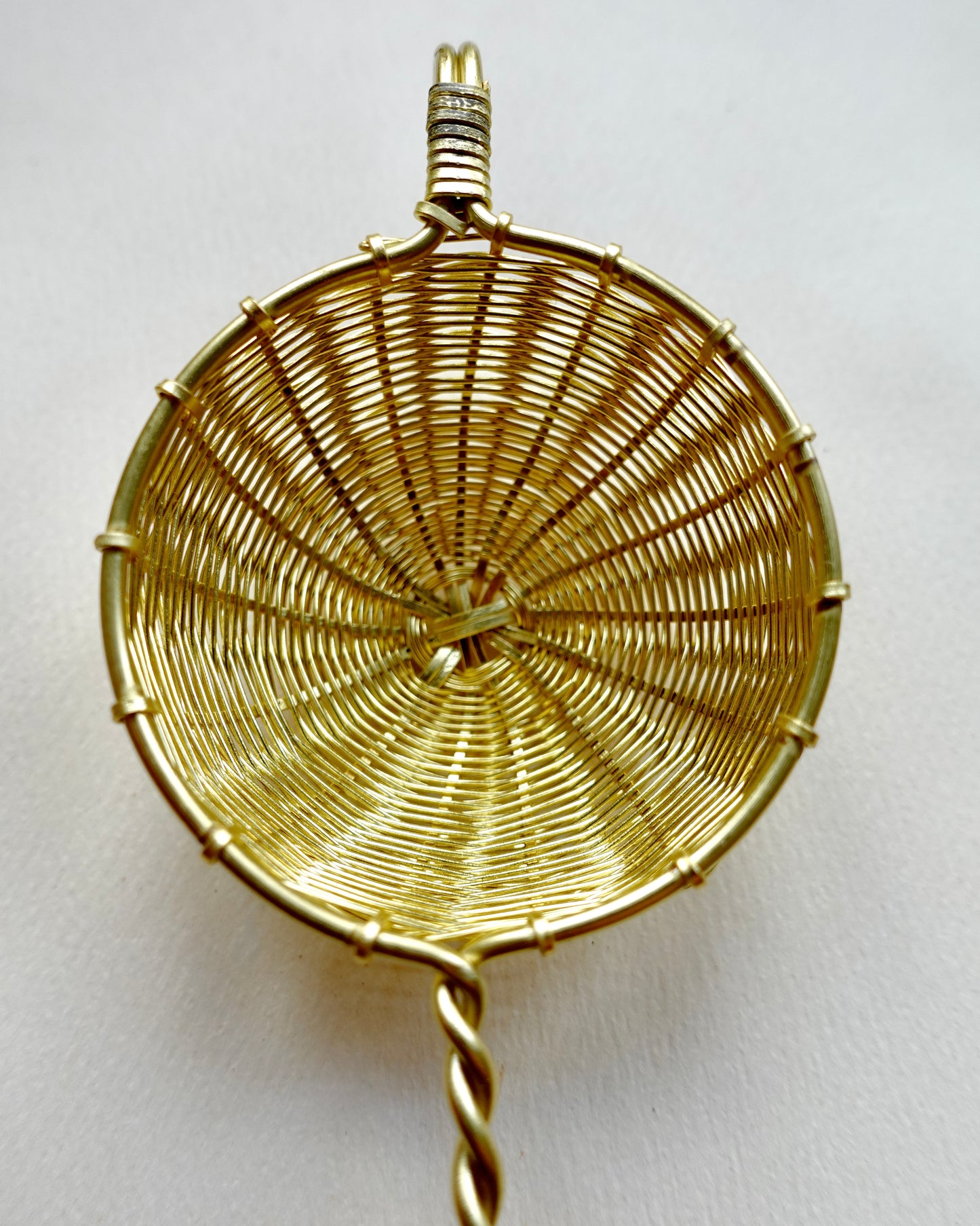 Hand-Woven Brass Strainer