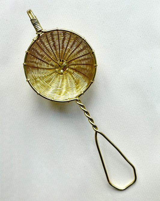 Hand-Woven Brass Strainer